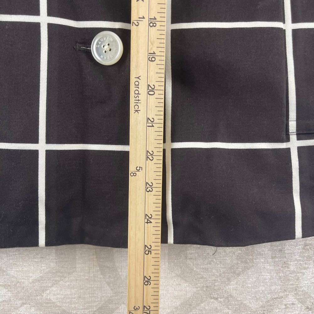 Lauren Ralph Lauren Womens Black White Windowpane Grid Button Barn Jacket Medium - Picture 4 of 10